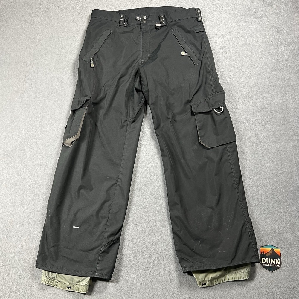 686 Snow Pants Mens XL Gray Cargo Snowboard Ski Waterproof Winter Unisex Nylon